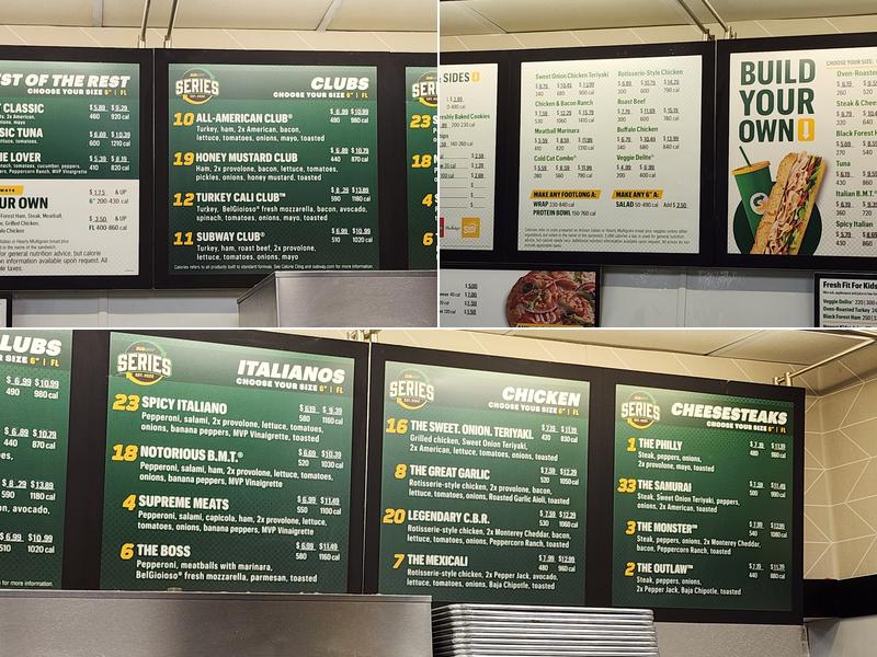 Subway Menu