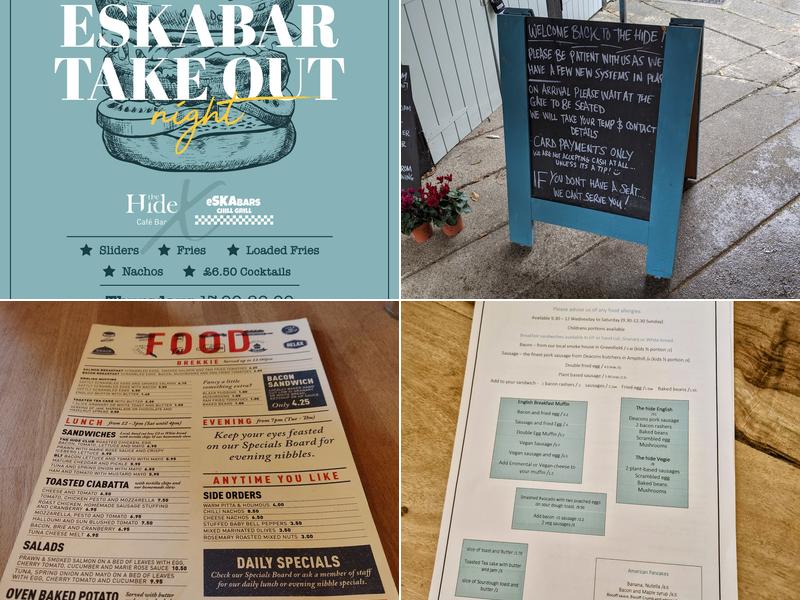 The Hide Café Bar Menu