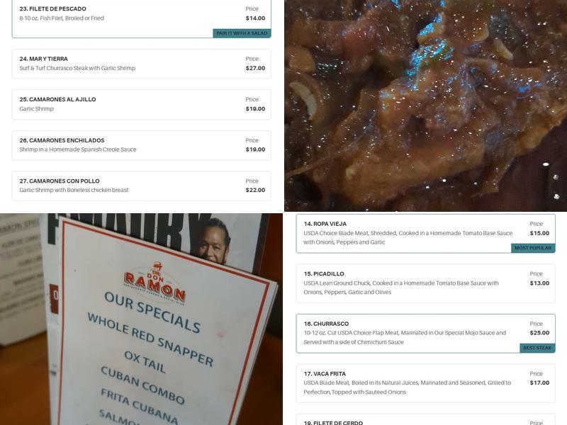 Don Ramon Restaurante Cubano Menu