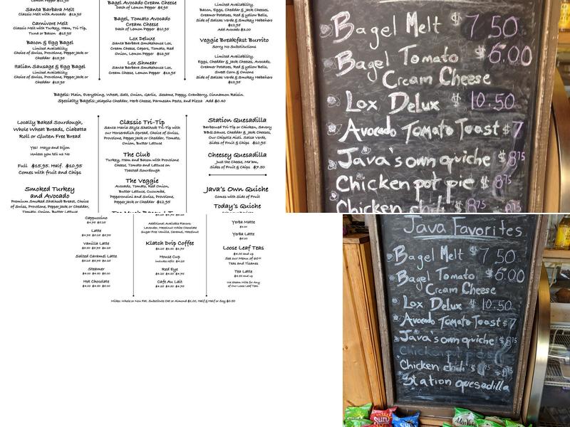 Java Station Menu