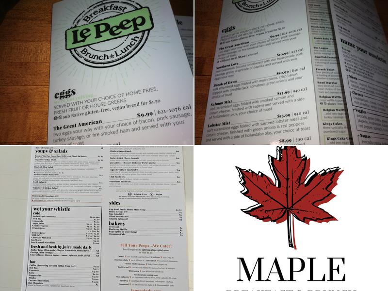 Le Peep Castleton Menu