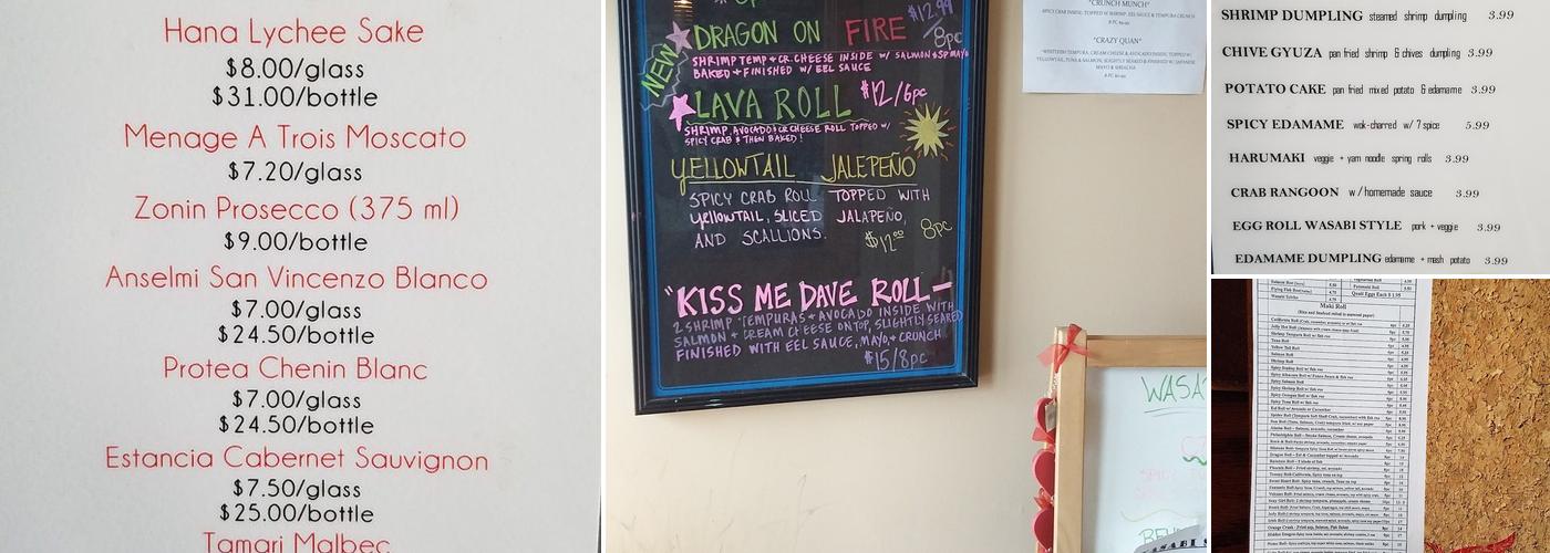 Wasabi on 82nd Menu