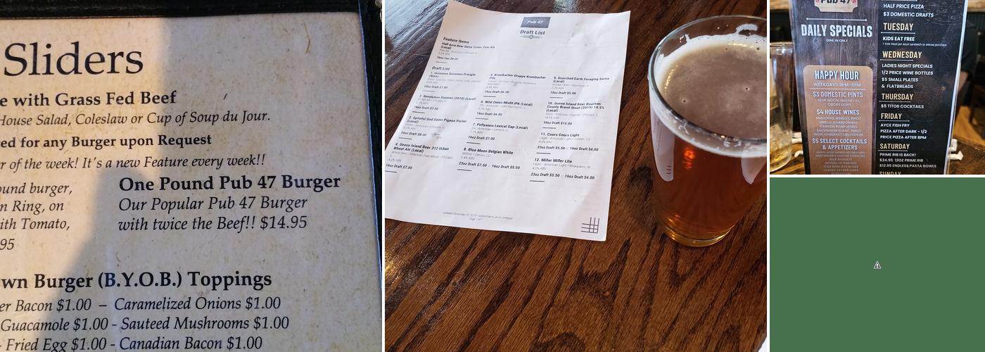 Pub 47 Menu
