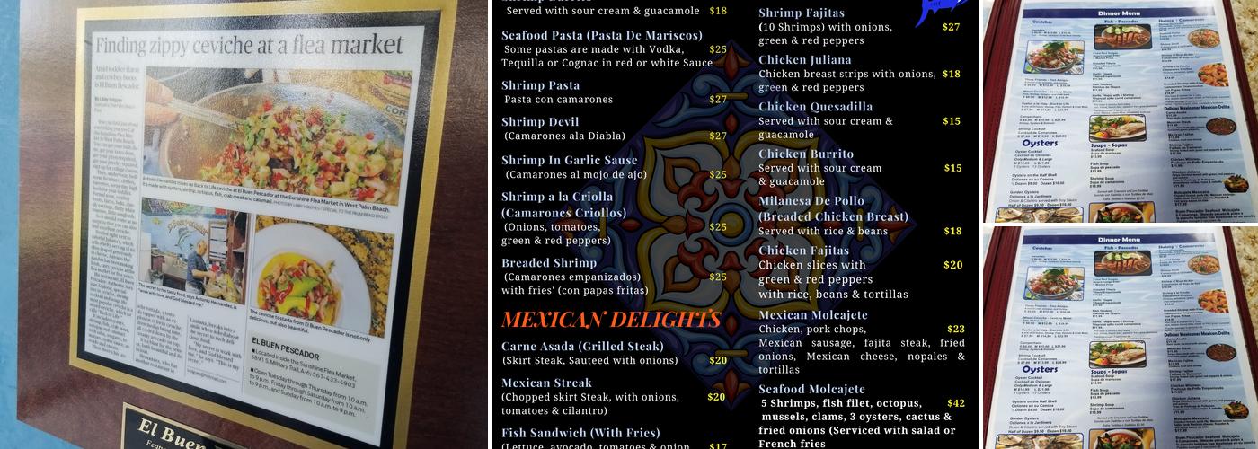 El Buen Pescador 2 Menu