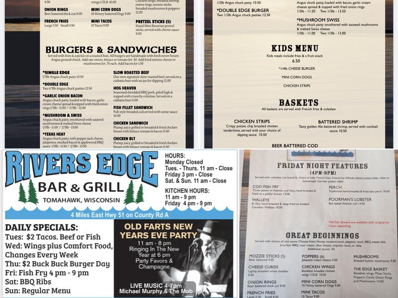 River's Edge Menu