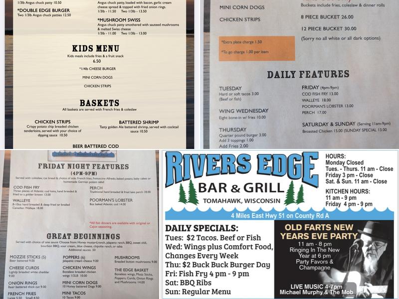 River's Edge Menu