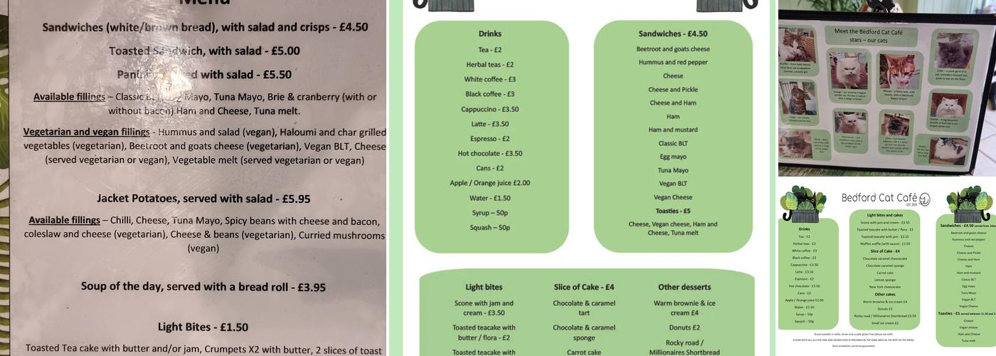 Bedford Cat Café Menu