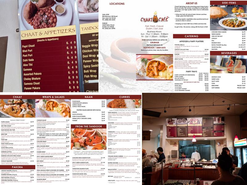 Chaat Cafe Menu