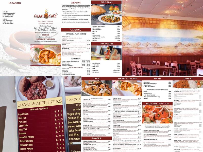 Chaat Cafe Menu