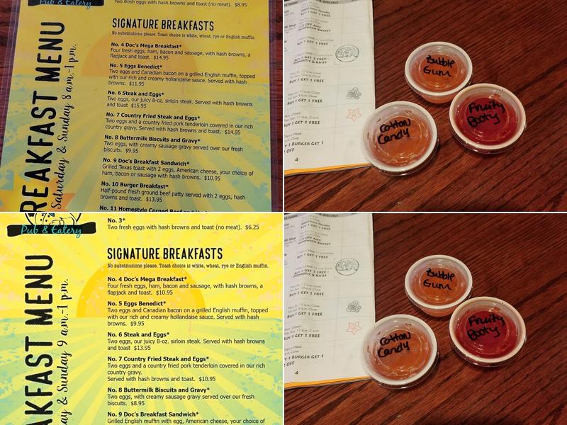 Doc's Pub and Eatery Menu