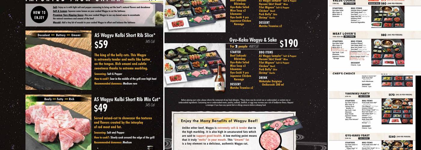Gyu-Kaku Japanese BBQ Menu