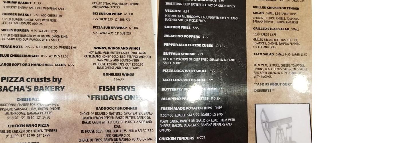 Rixford Well Bar & Grill Menu