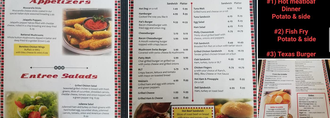 Modern Diner Menu