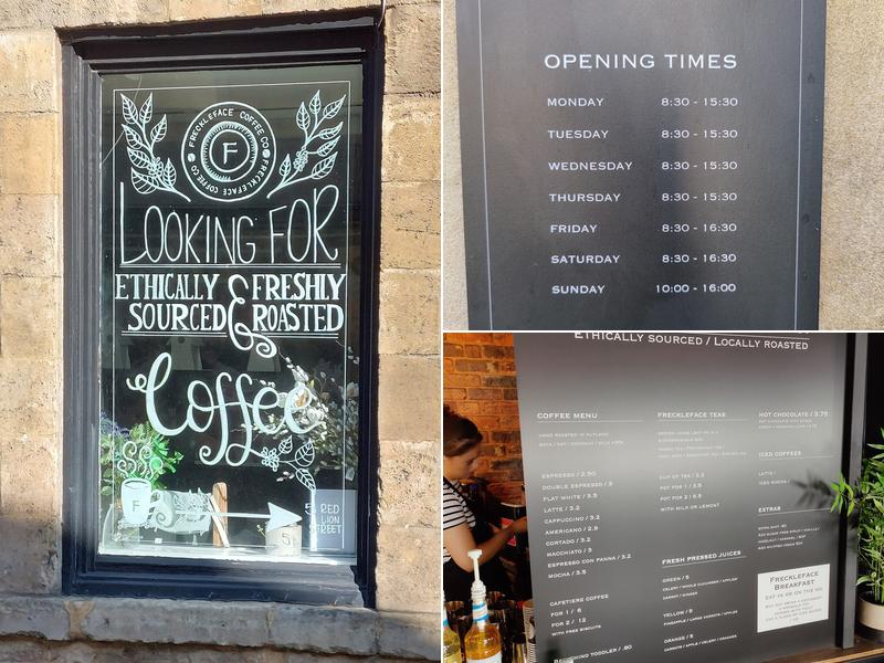 Freckleface Coffee Co Menu