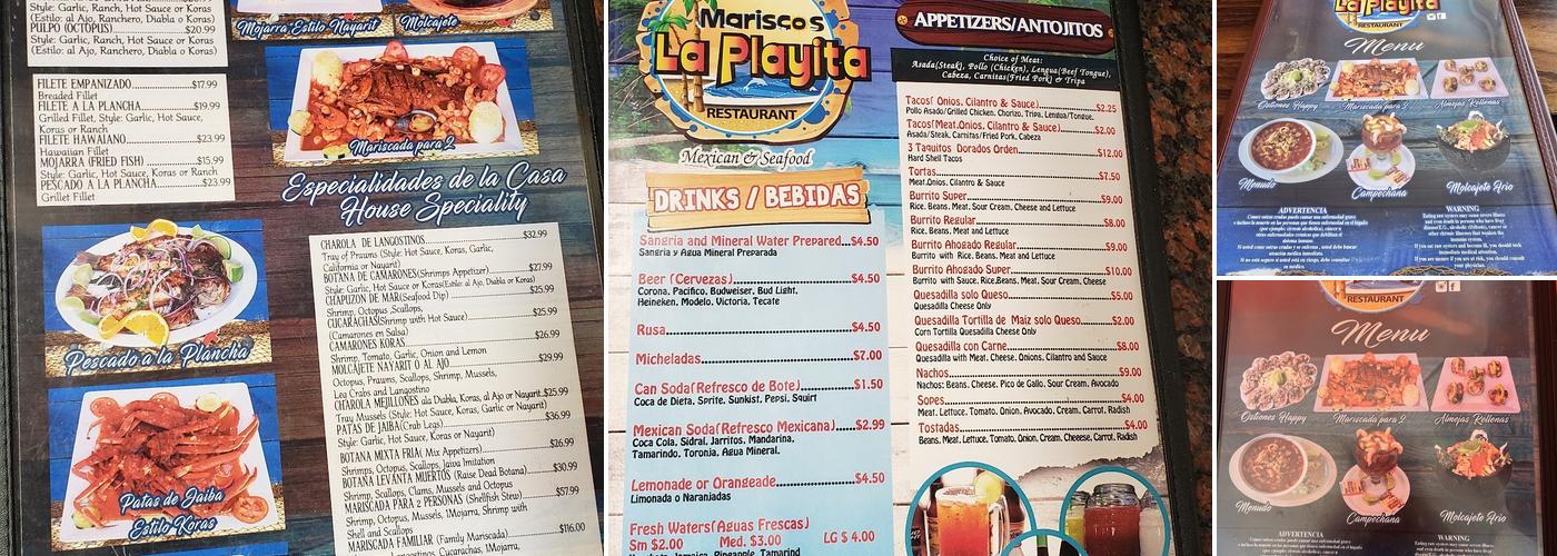 Mariscos La Playita Inc Menu