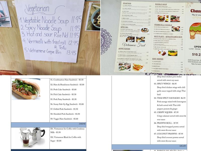 Chang Thai Cuisine Menu