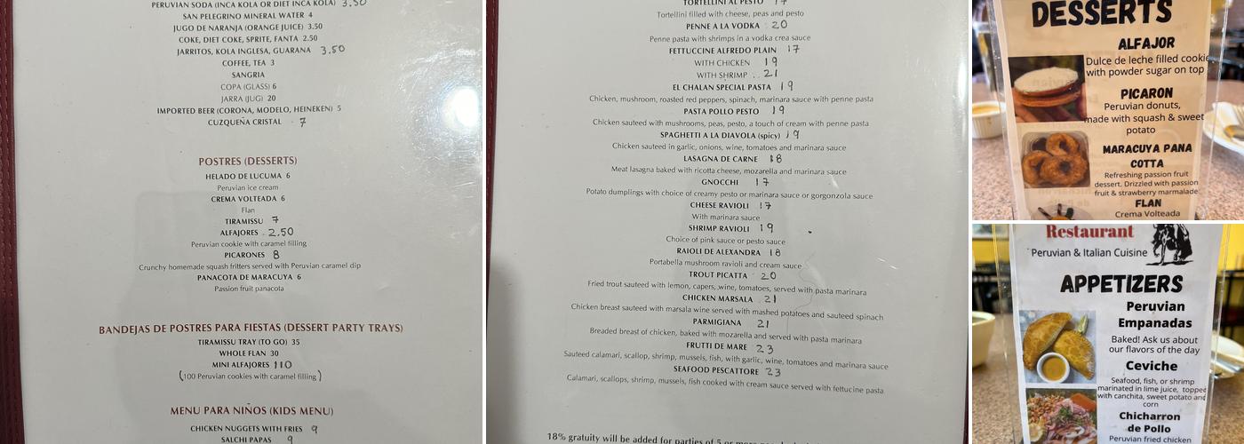 El Chalan Restaurant Menu