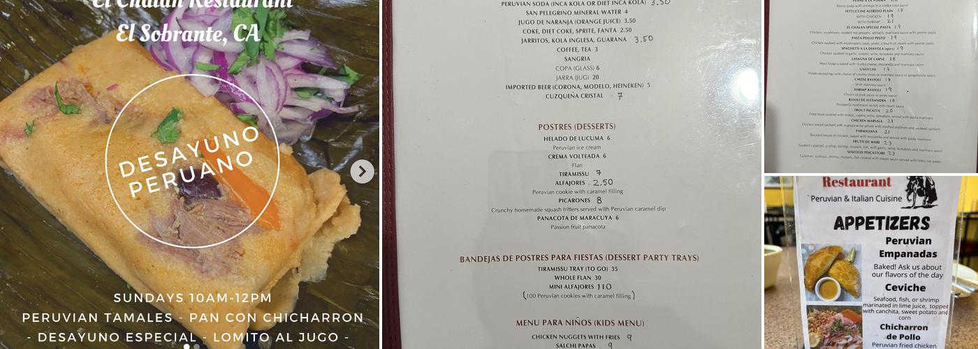 El Chalan Restaurant Menu