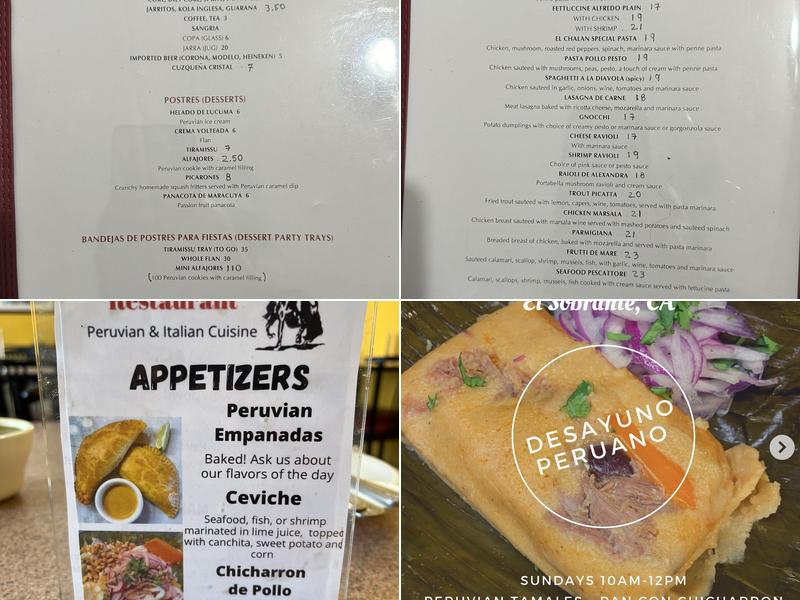 El Chalan Restaurant Menu