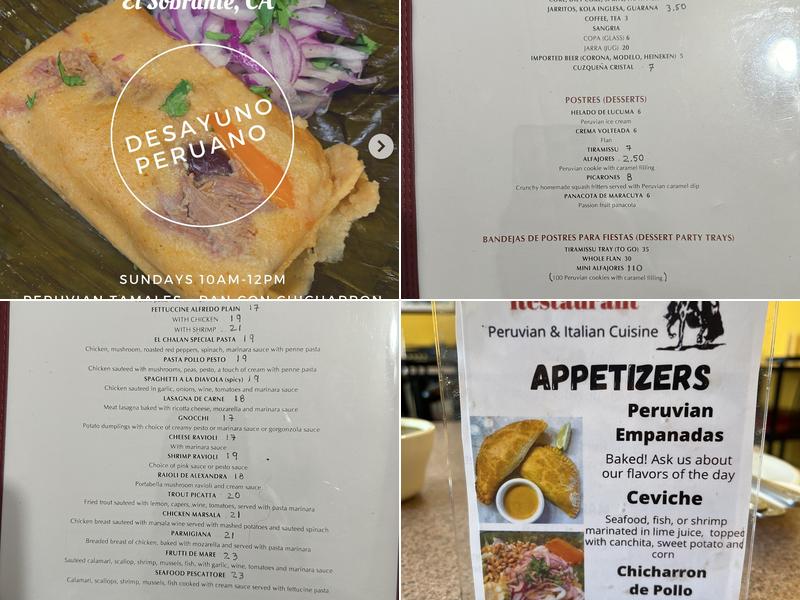El Chalan Restaurant Menu