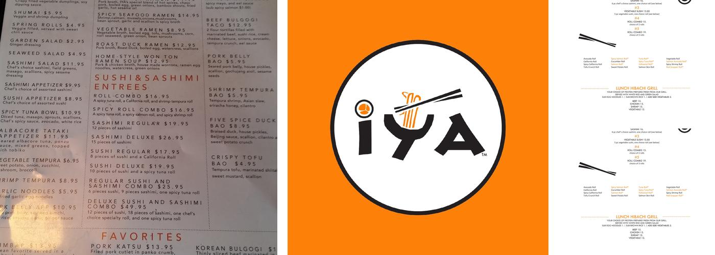 Iya Sushi and Noodle Kitchen - South Hadley Menu
