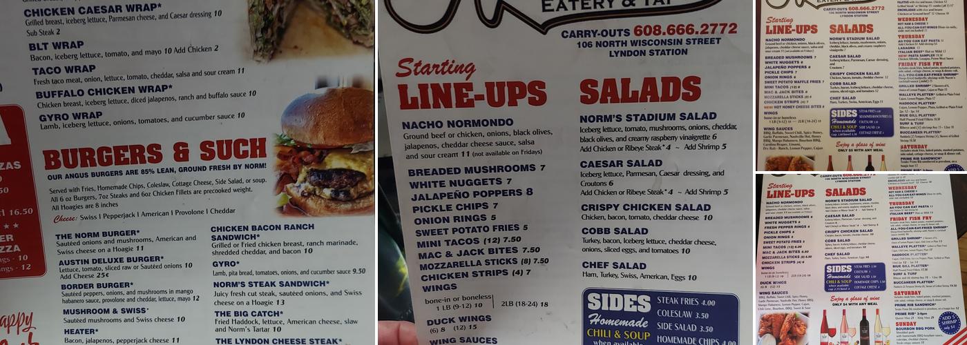 Norm's Eatery & Tap Menu