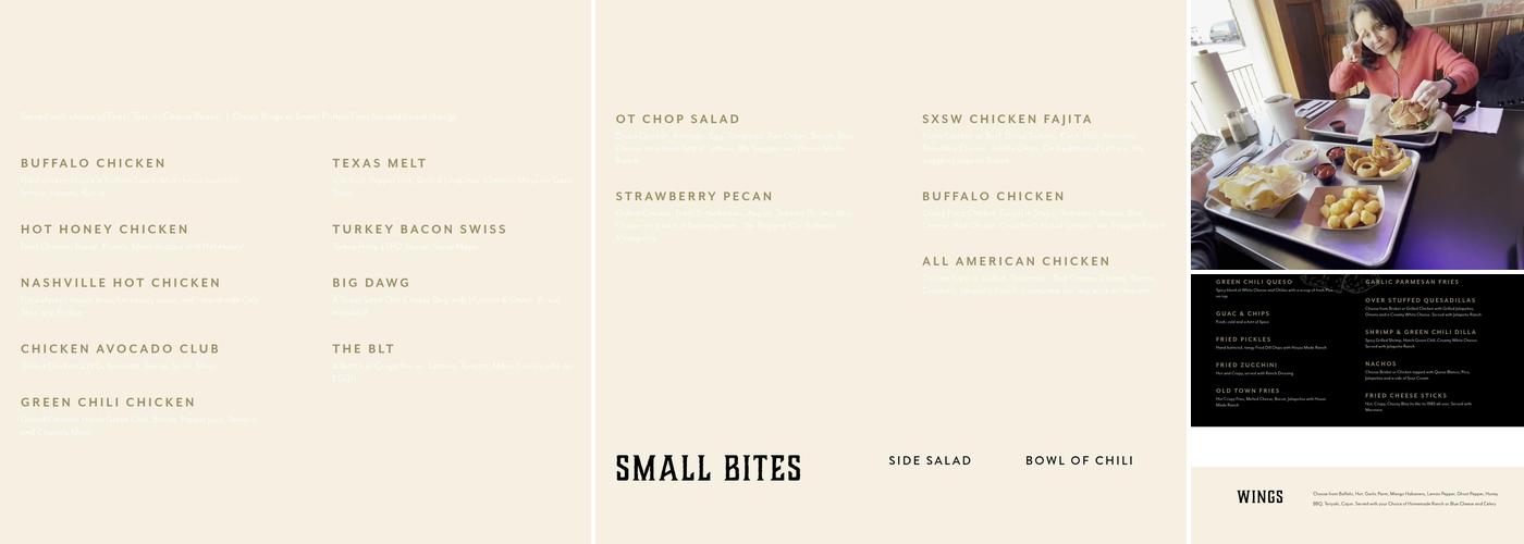 Old Town Ice House Menu