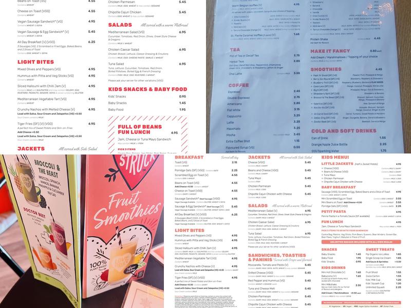Full of Beans Bourne Menu