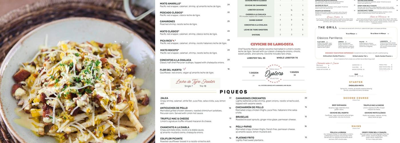 Limón Menu