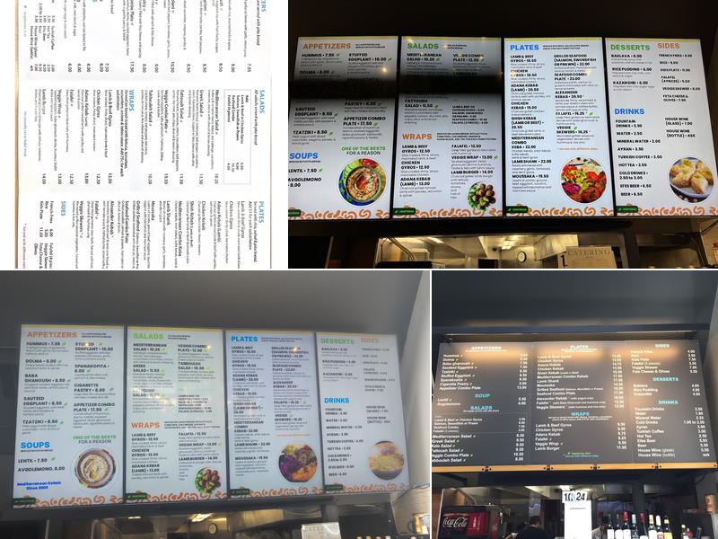 Mediterranean Kebab Menu