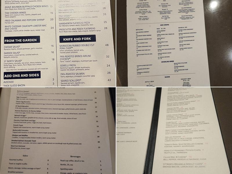 37 North Menu