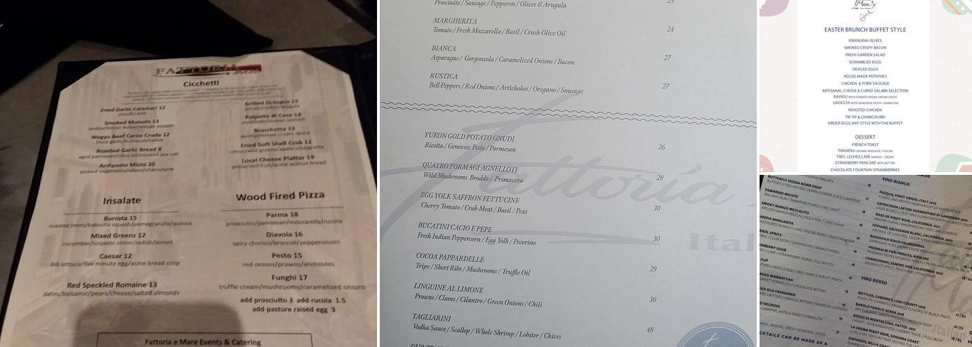 Fattoria e Mare Menu