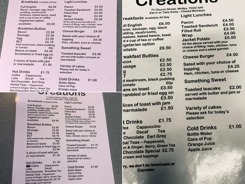 Creations Menu