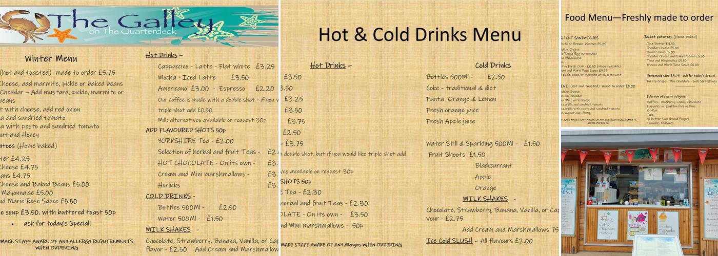 Galley On The Quarterdeck Menu