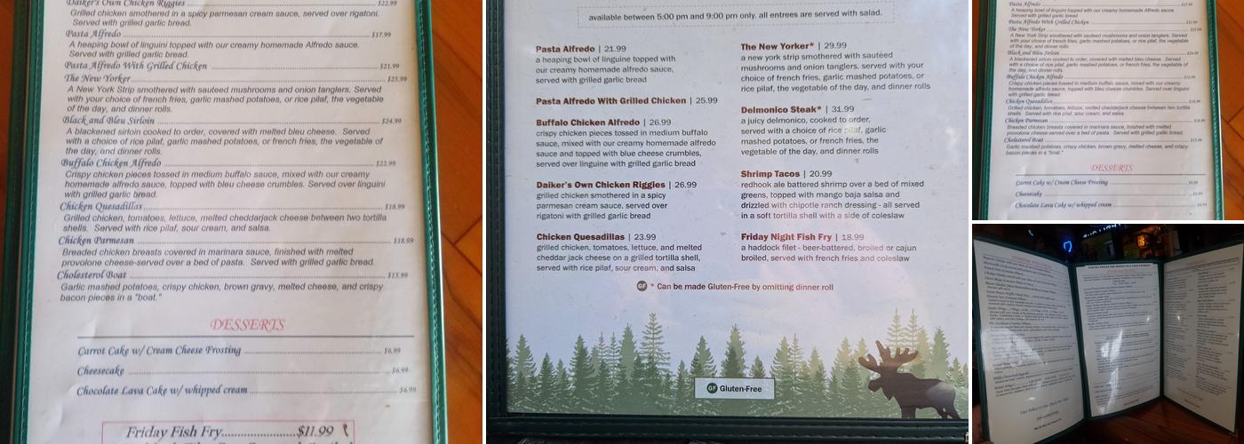 Daiker's Menu