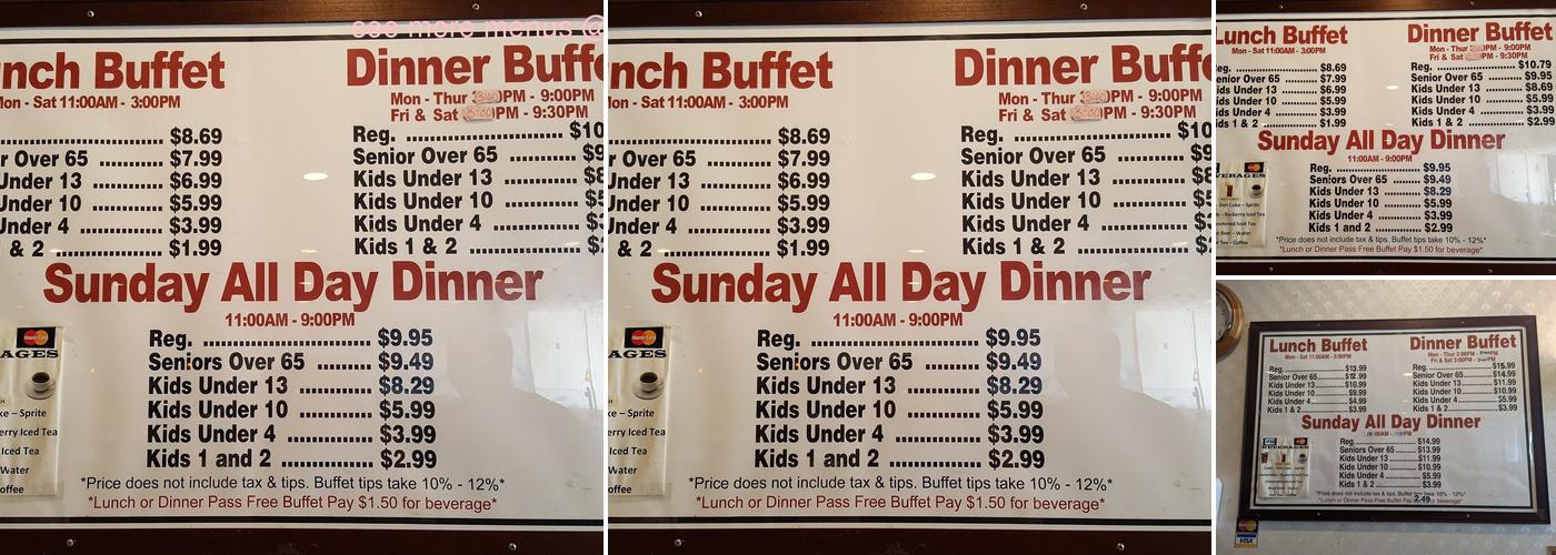 Kings buffet Menu
