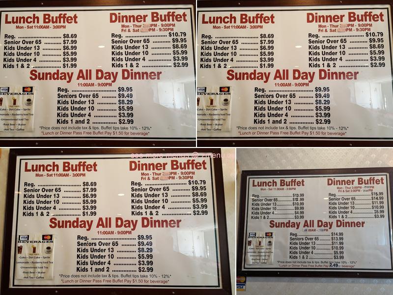 Kings buffet Menu
