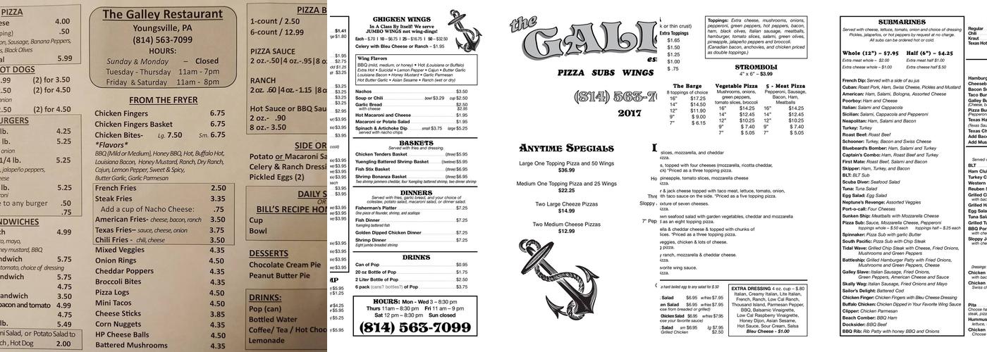 Galley Menu