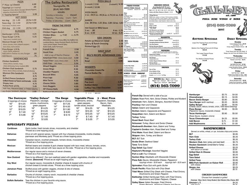 Galley Menu