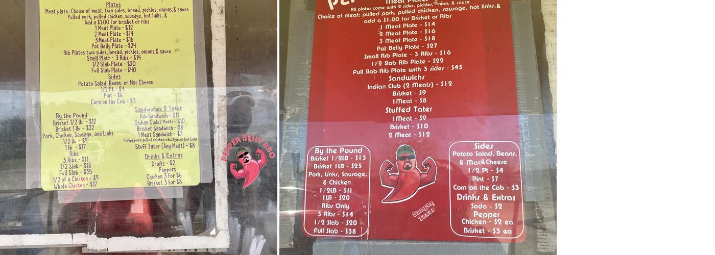Pepper Belly Bbq Menu