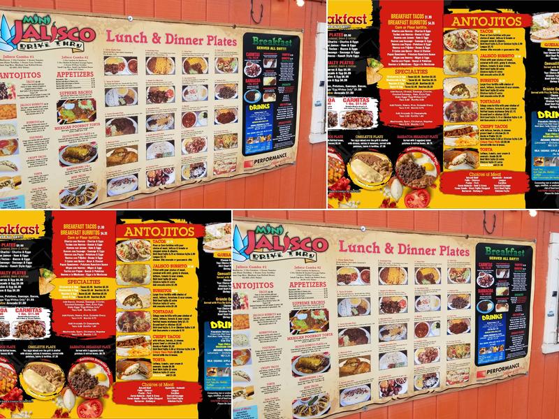 Mini Jalisco Drive Thru Menu