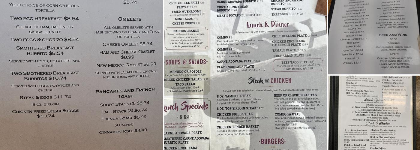 Sofia's Kitchen & Burrito Tyme Menu