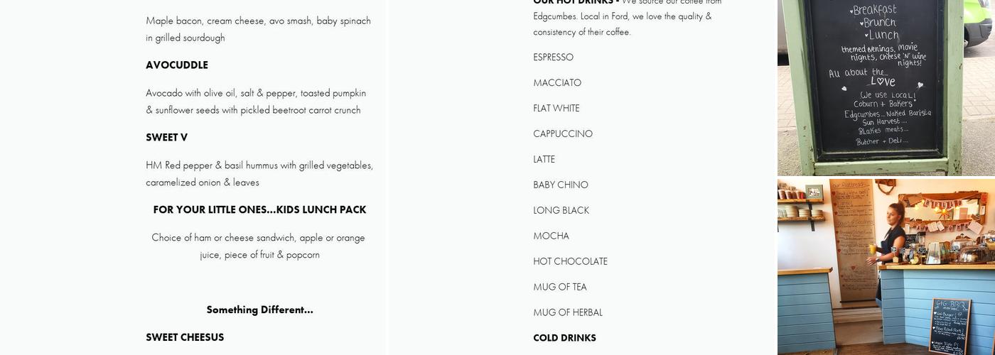 Grub & Gumption Menu