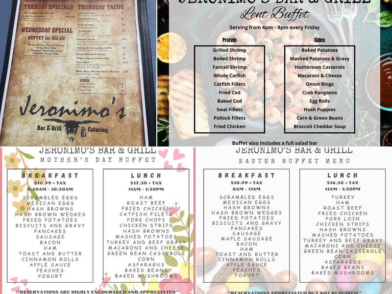 Jeronimo's Bar & Grill Menu