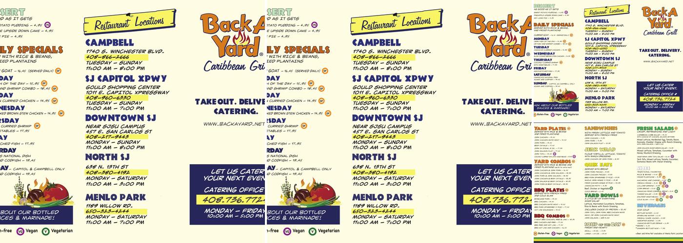 Back A Yard Caribbean Grill Menu