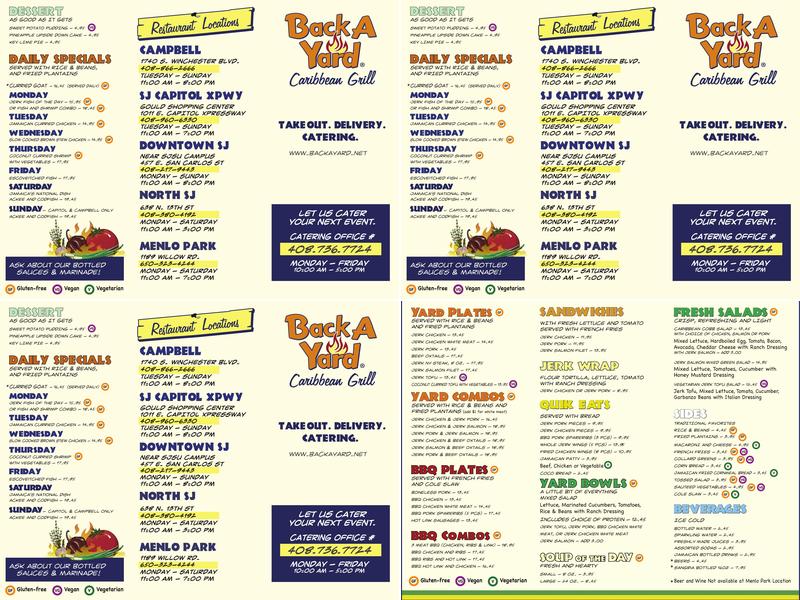 Back A Yard Caribbean Grill Menu