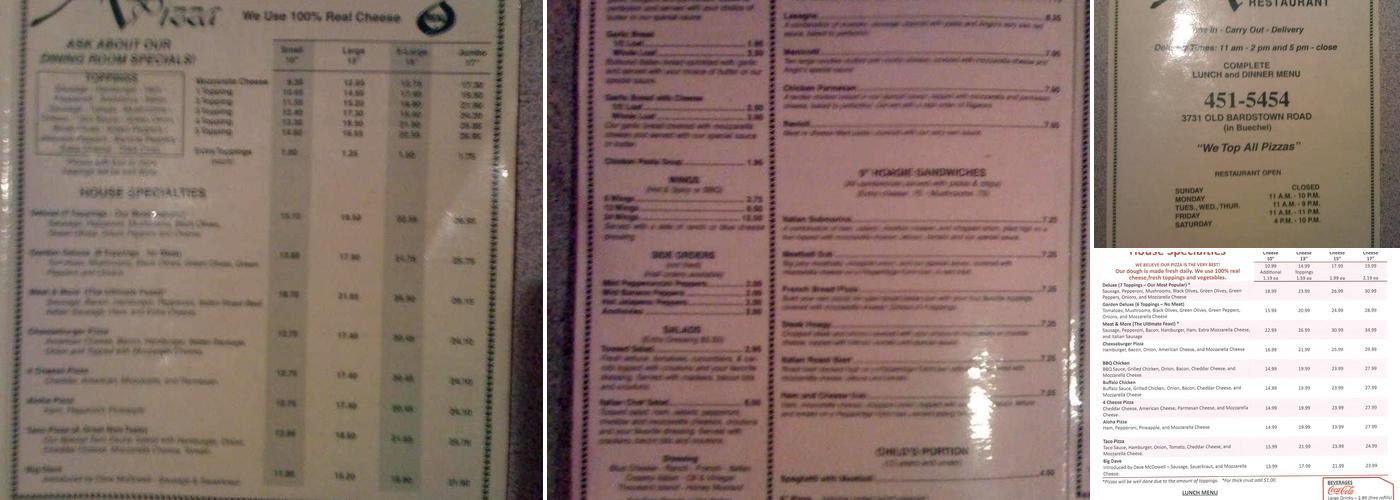 Angio's Italian Restaurant Menu