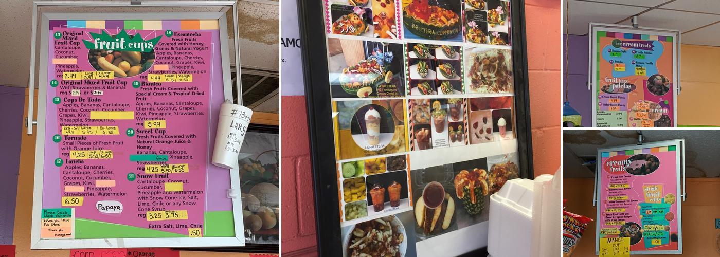 La Paletera Menu