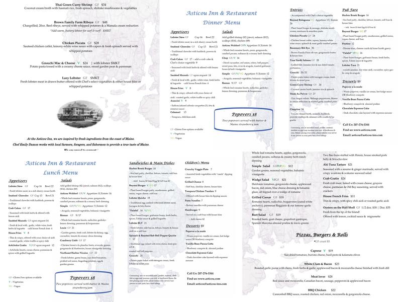 The Asticou Menu