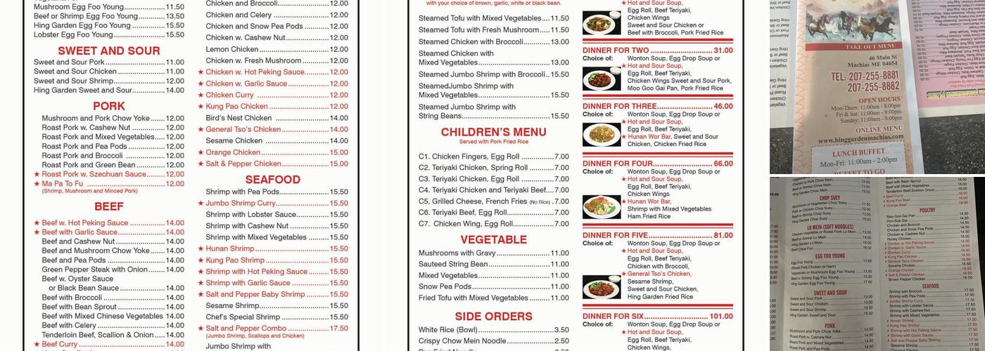 Hing Garden Menu